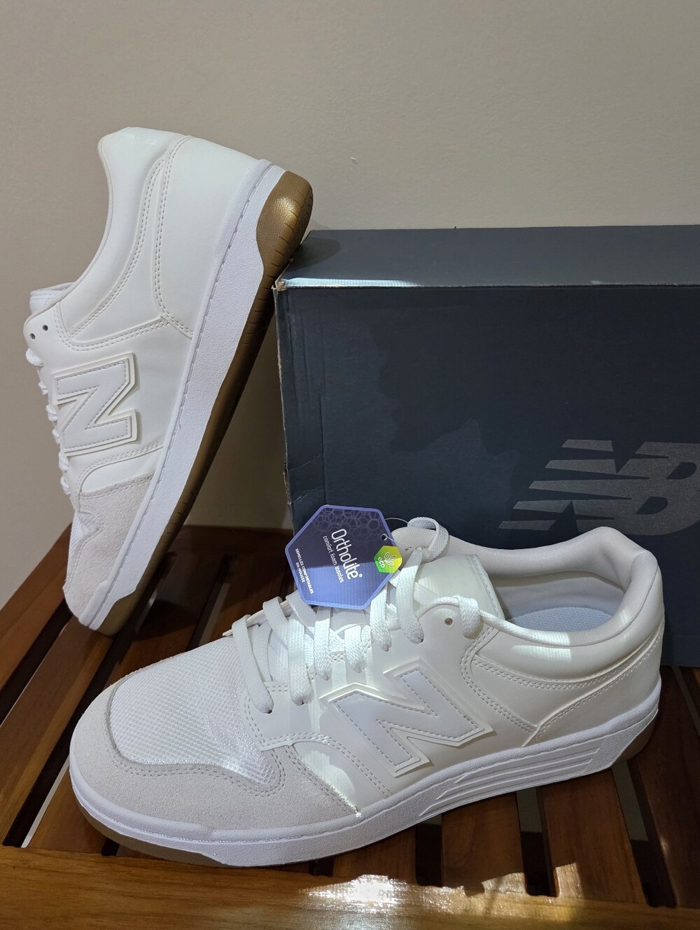 New Balance Men's BB480 Casual White Gray Sneakers Size 13